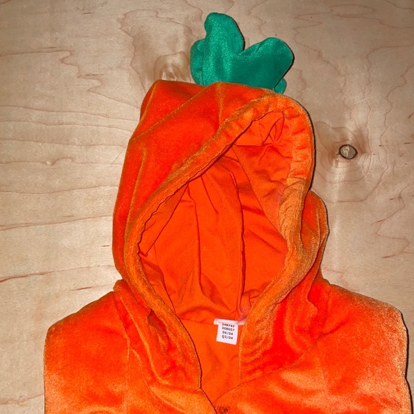 PUMPKIN COSTUME WITH HOOD ATTACHED NICE LINING VERY PLUSH MATERIAL CUT SIZE TAG - Picture 4 of 10